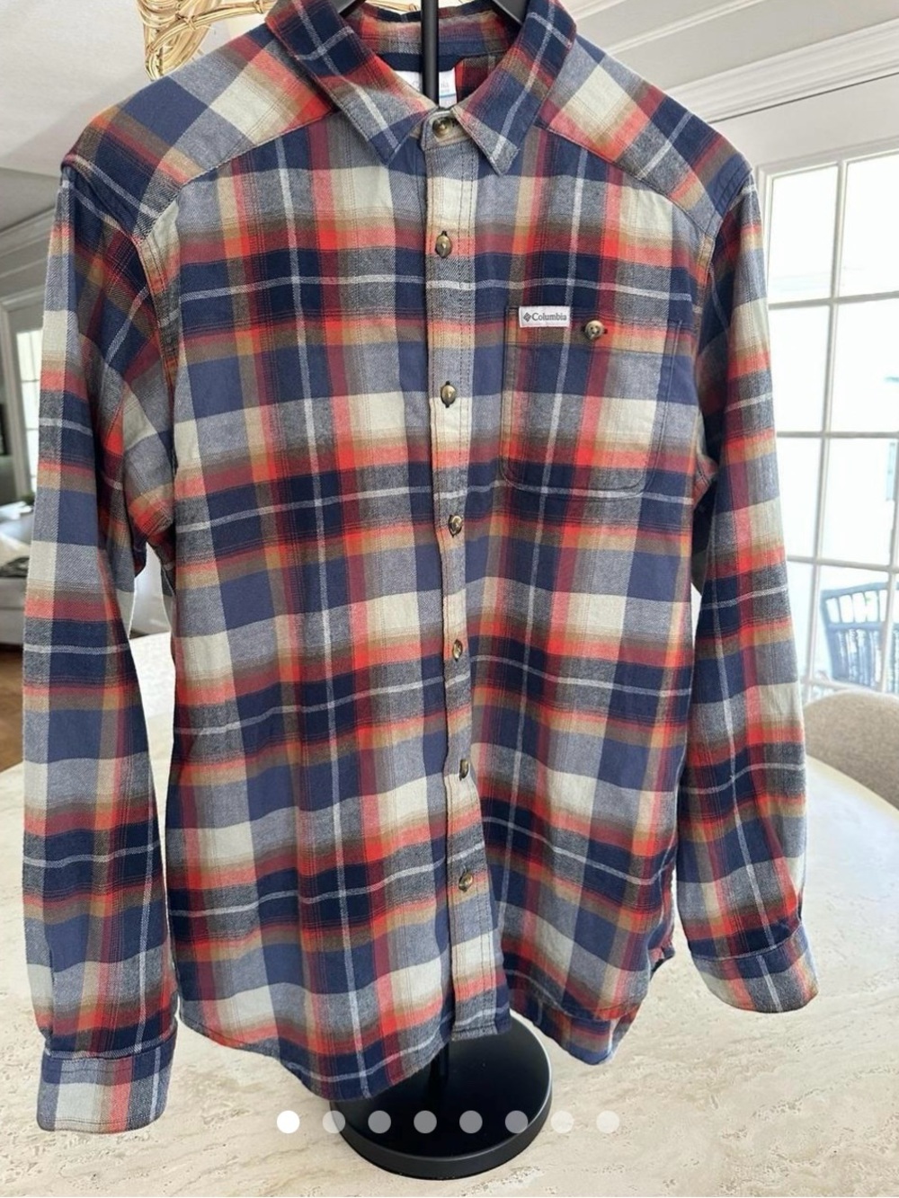 Men’s Columbia plaid light flannel button down